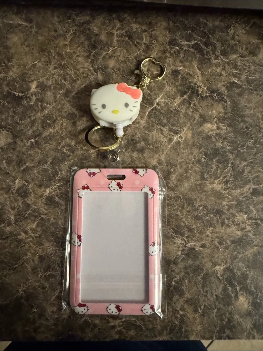 Hello Kitty Pink ID Badge Holder with Keyring